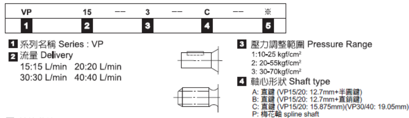 VP-15-2-P-5 TAICIN Hydraulic Variable Vane Pump